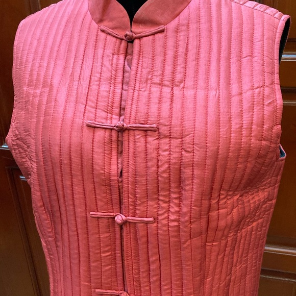 DUC LOI SILK-Double Sided Taffeta Red Vest - Picture 2 of 6